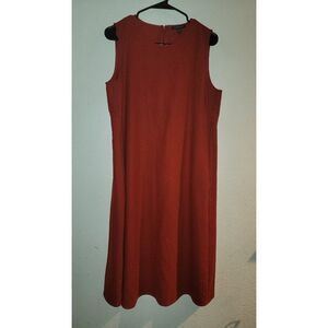 Eileen Fisher Red 100% Wool Sleeveless MIdi Dress Size MP
